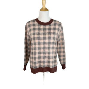 NWT SUSINA Fuzzy Check Sweater P Medium